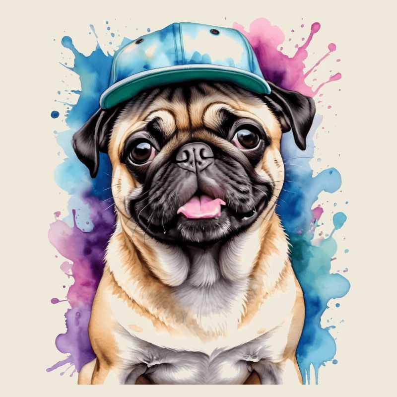 Carlin Snapback Cap Chien Coloré Drôle Design Imprimer