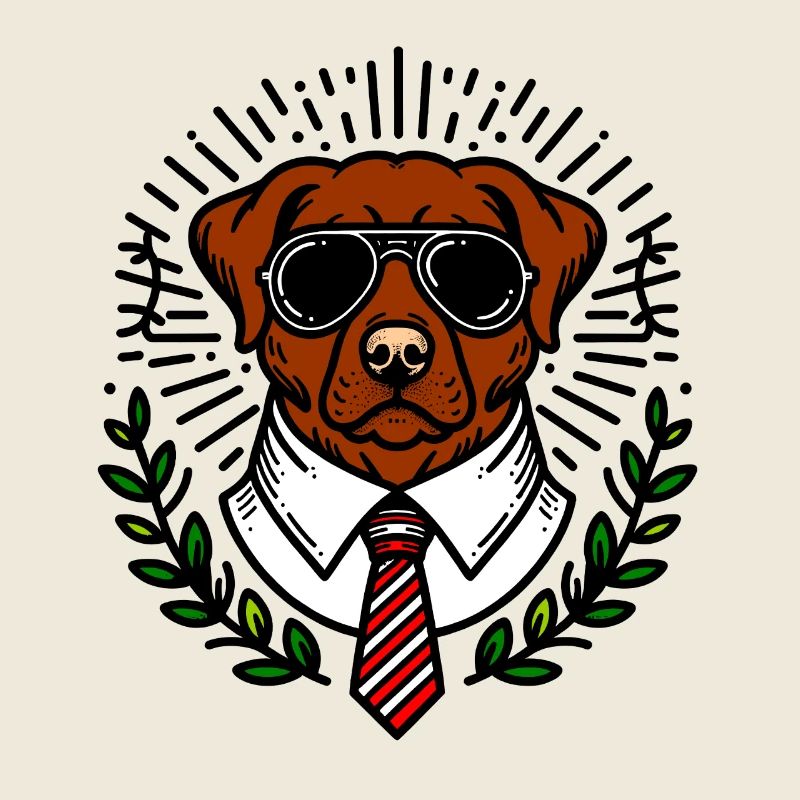 Cool Dog avec lunettes de soleil et cravate - Hund
