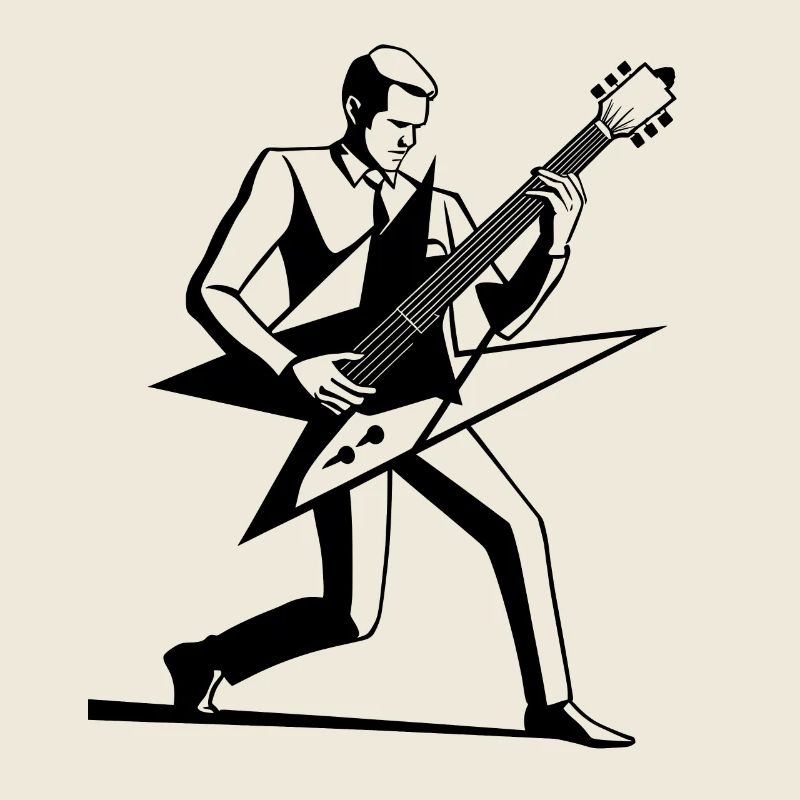 Dessin de guitariste emblématique