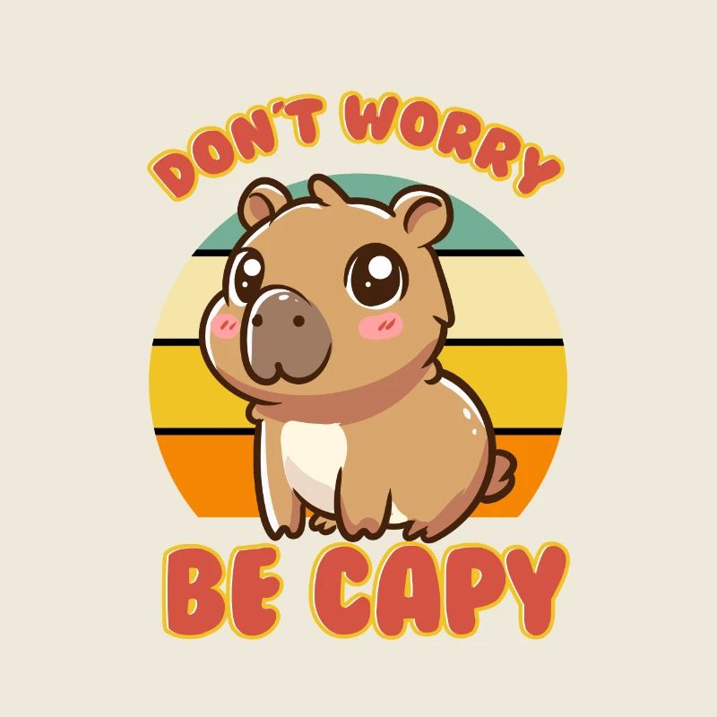 Don’t Worry Be Capy - Jeu de mots mignon sur le capybara
