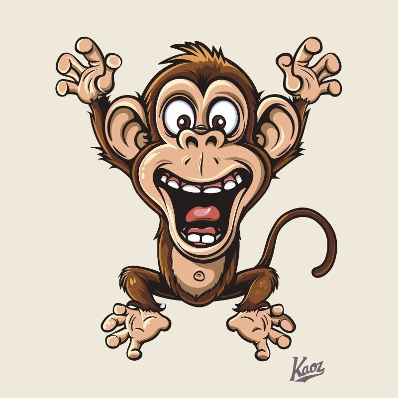 drôle petit singe heureux