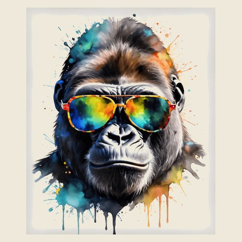 Gorille Lunettes de soleil Singe Coloré Animal Design Imprimer