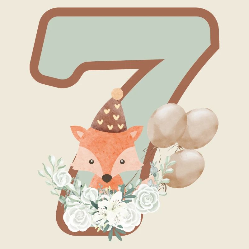 7e anniversaire renard fleurs