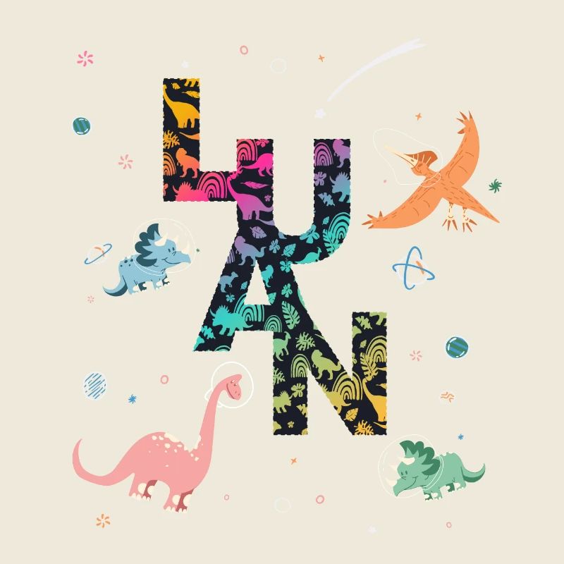 LUAN - Beau prénom de garçon avec dinosaure