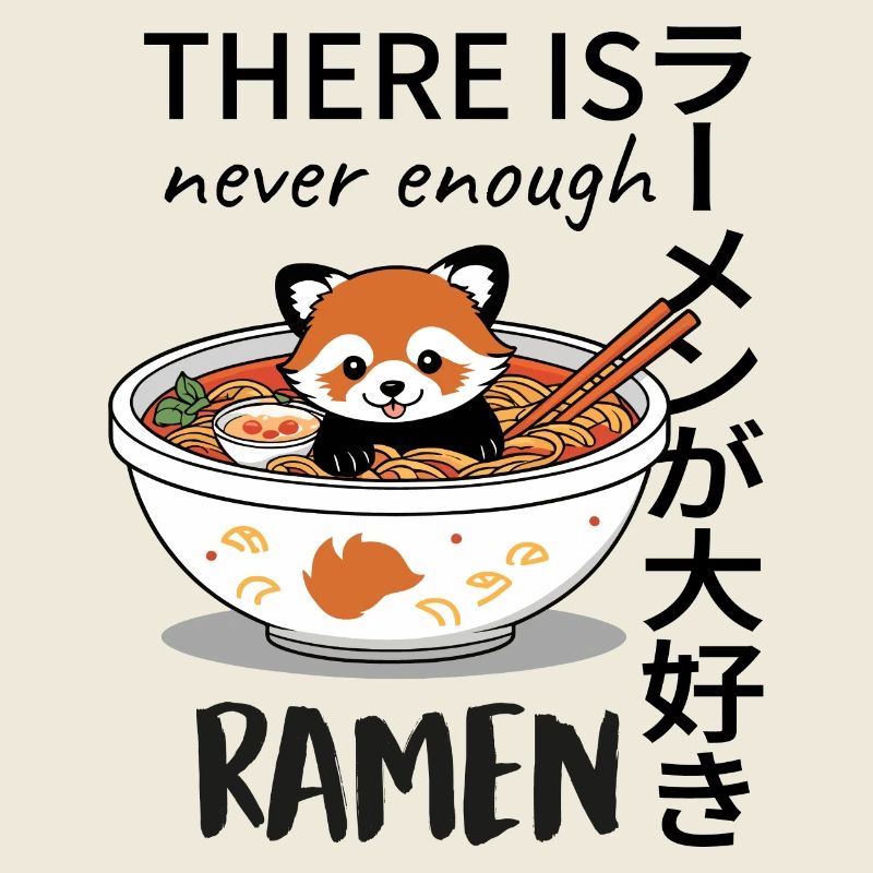 Panda roux dans un bol à ramen – Funny Ramen Design