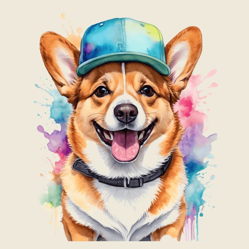 Corgi Snapback Cap Hund Lustig Tier Design Print