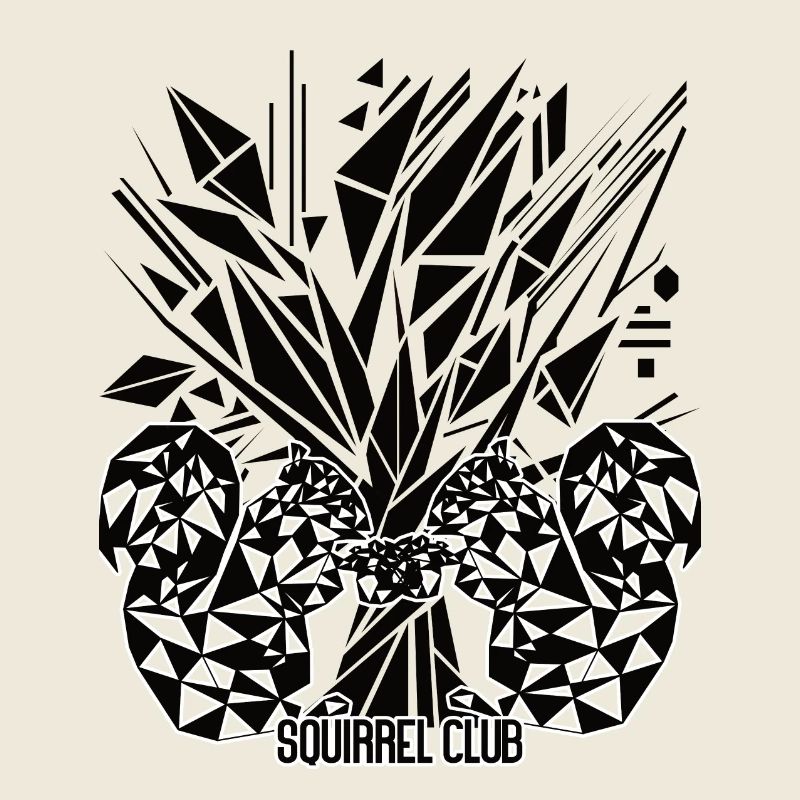 Lebensbaum mit Eichhörnchen – Geometrisches Design