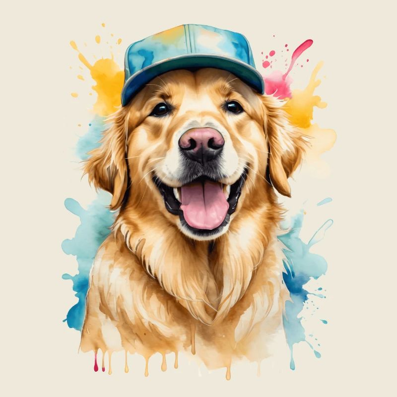 Golden Retriever Snapback Cap Hund Design Print