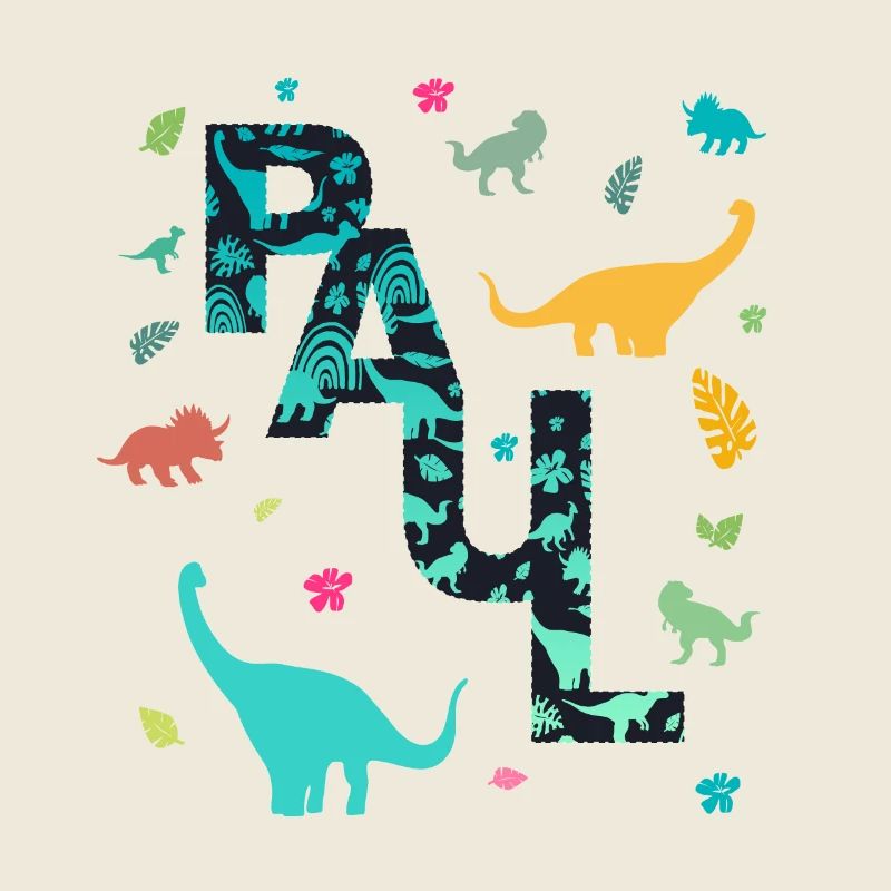PAUL - Beau prénom de garçon avec dinosaure
