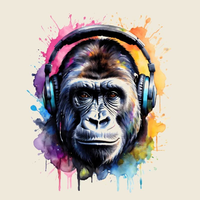 Casque Gorille Singe Coloré Animal Design Imprimer