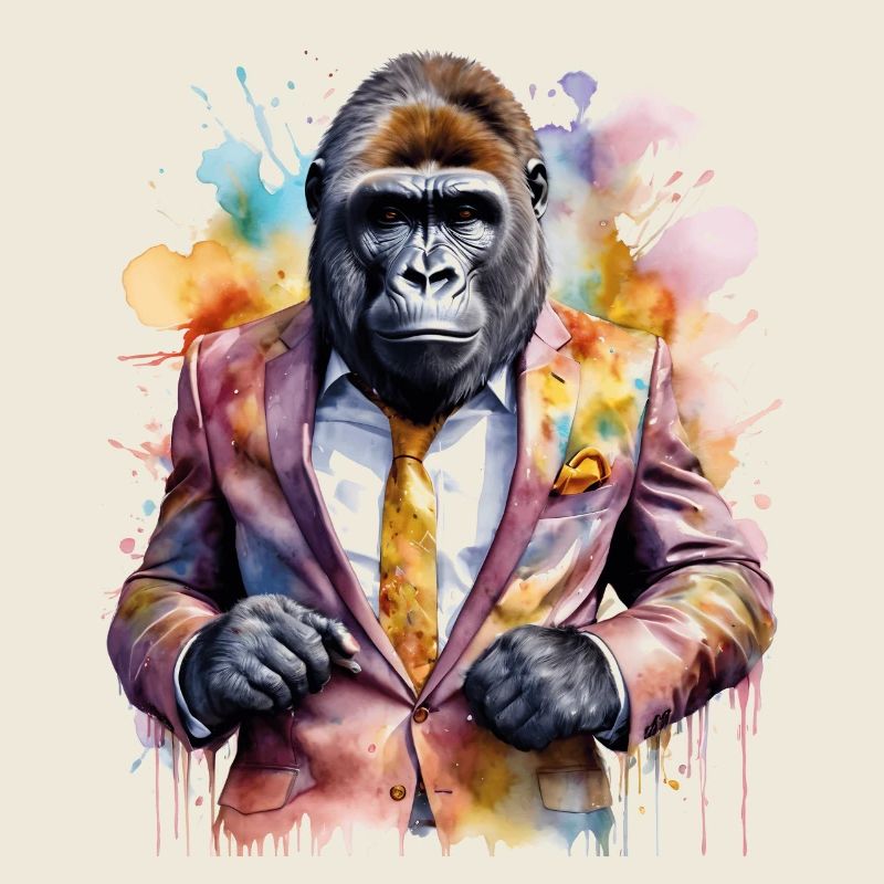 Gorilla Anzug Affe Bunt Tier Design Print