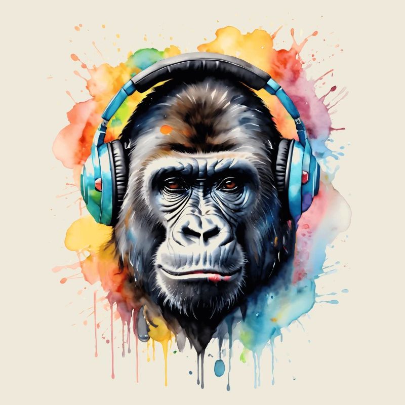 Casque Gorille Singe Coloré Animal Design Imprimer