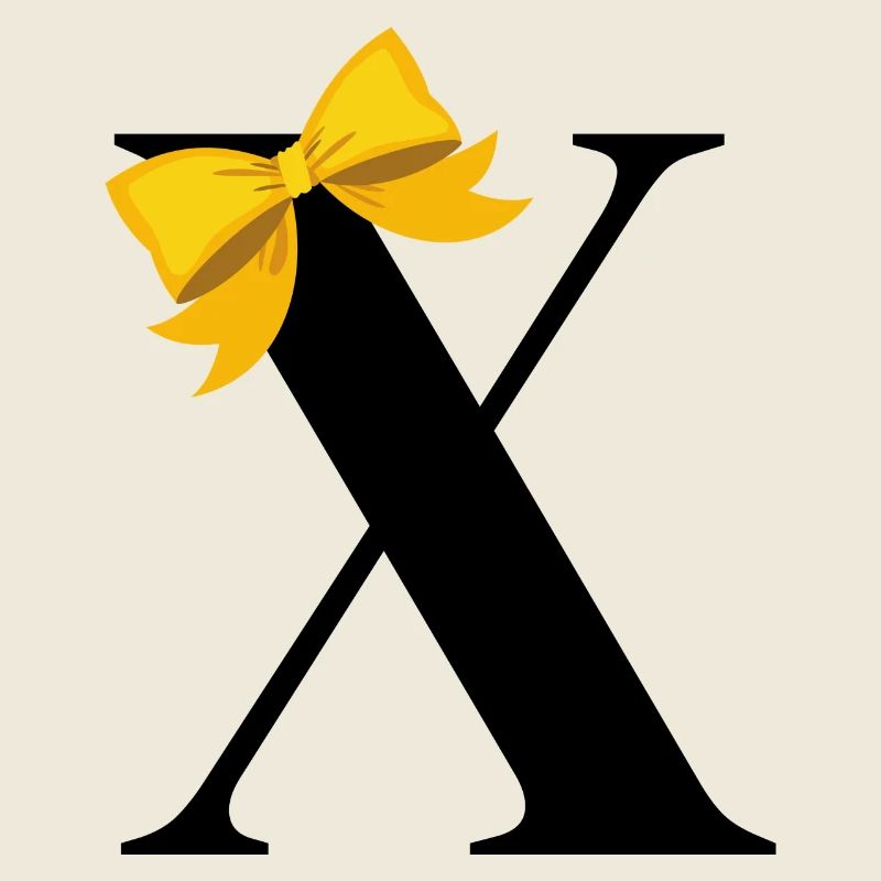 Lettre x nœud jaune