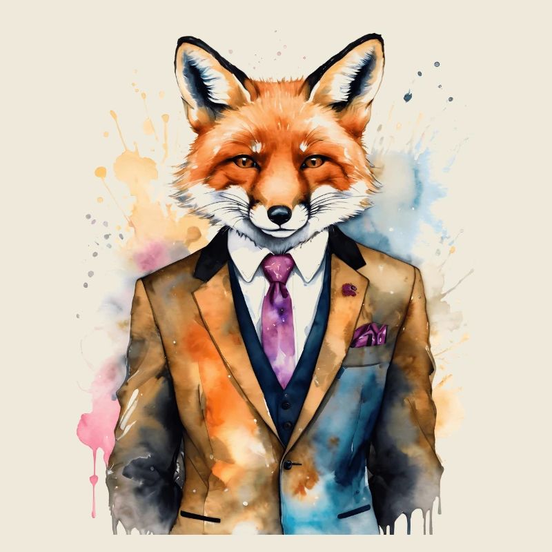 Fuchs Anzug Bunt Tier Design Print