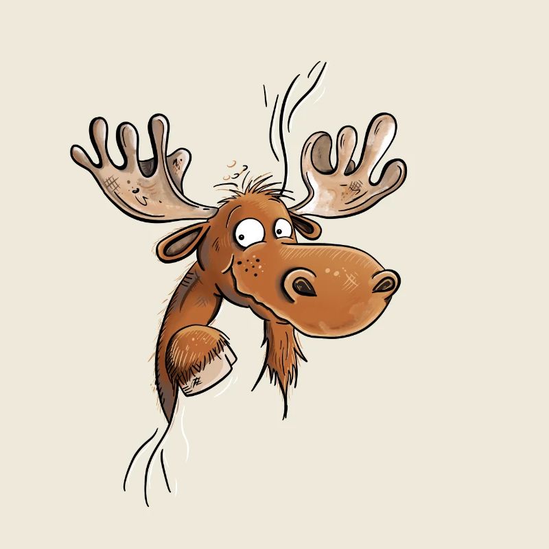 Funny Moose Head I Moose I Deer Reindeer