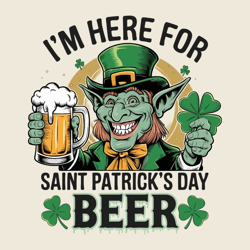 St. Patrick`s Day Beer Leprechaun Kobold Bier