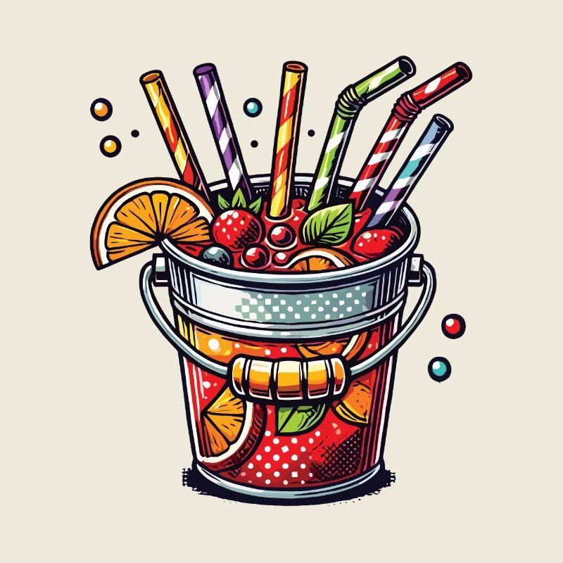 Bunter Sangria Eimer Eimersaufen Mallorca