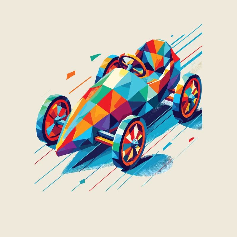 Boîte à savon colorée Retro Polygon racer