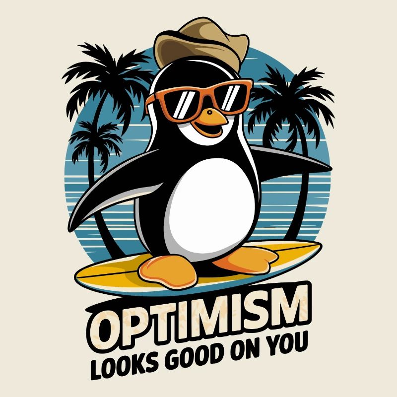 Optimismus Steht Dir Gut Surfen Pinguin