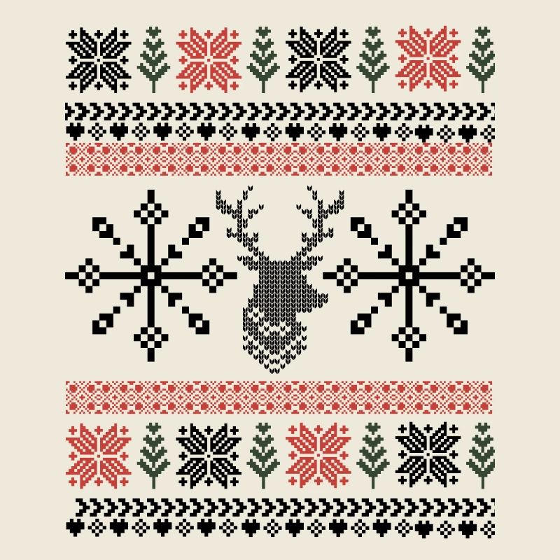 Motif Pixel Rétro Noël