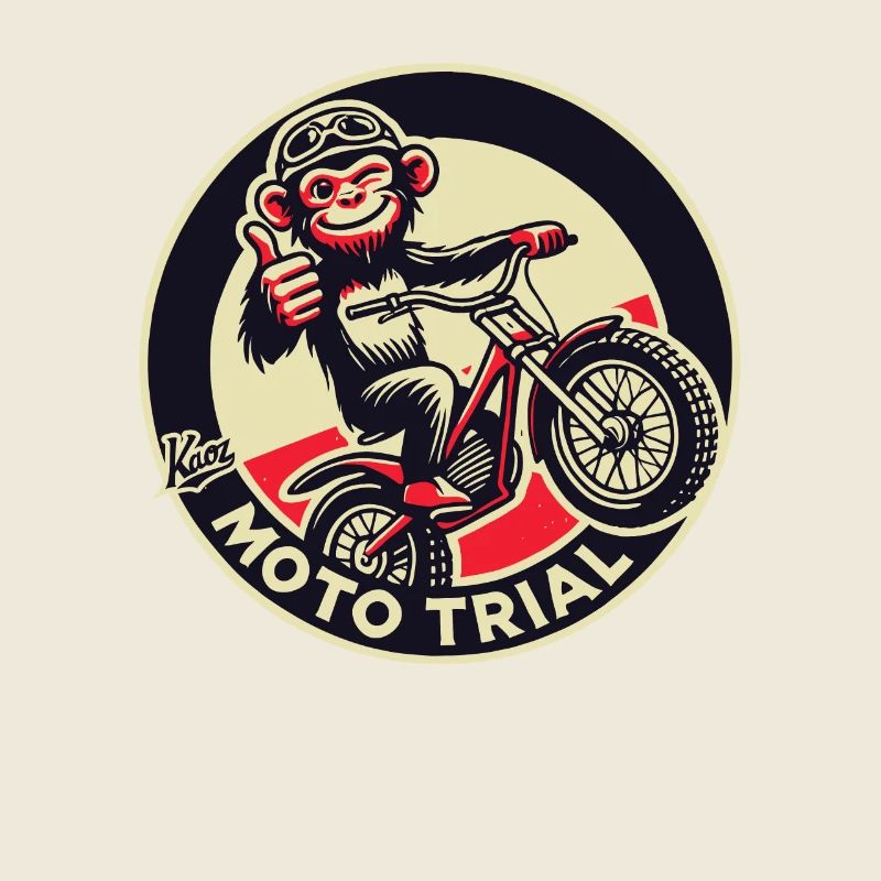 Daumen hoch Moto-Trial-Affe