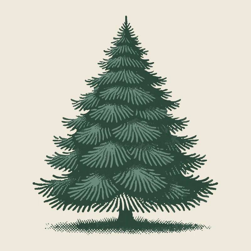 Festive Christmas tree illustration