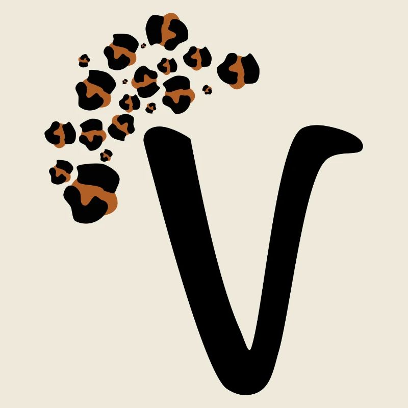 Lettre v motifs léopard