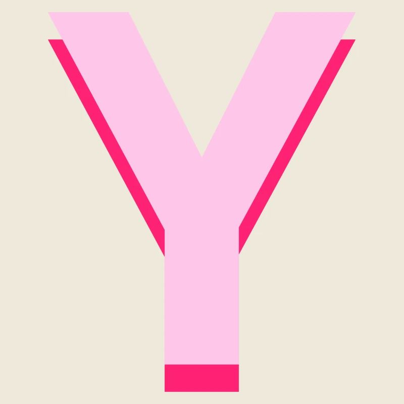 Lettre y rose pop et moderne