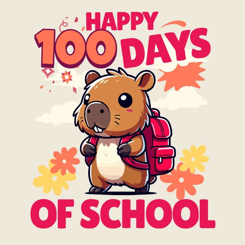 100 Tage Schule – Süßes Capybara-Design