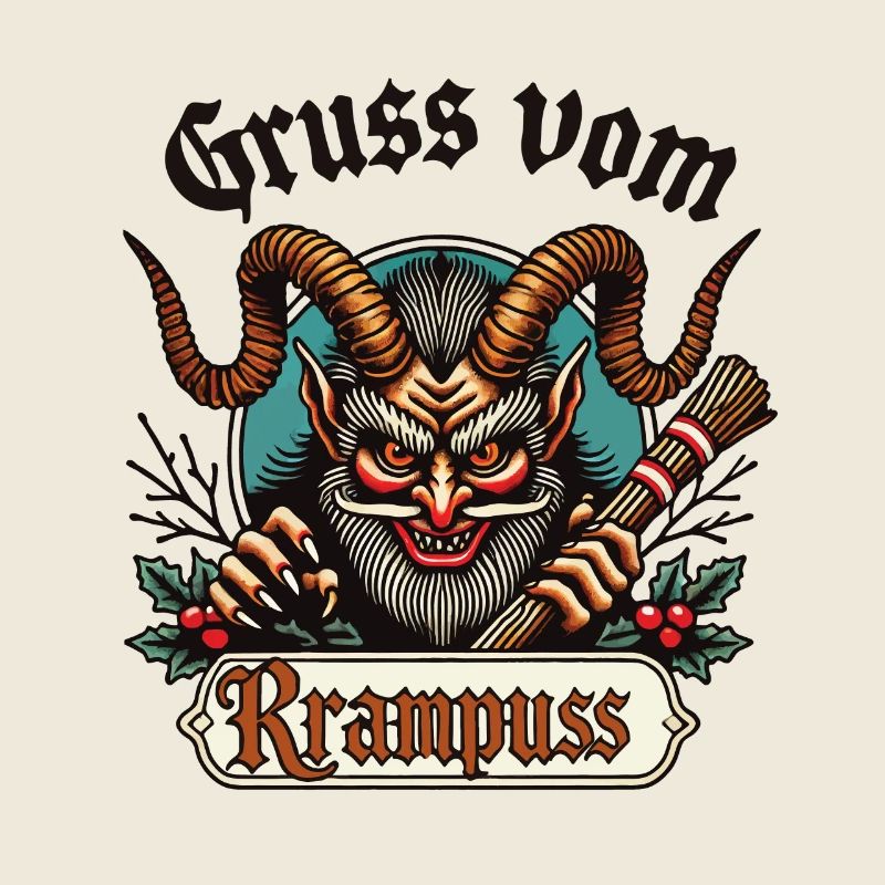 Salutation de la tradition de Noël de la légende de Krampus