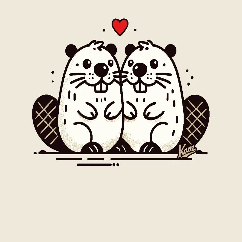 Beaver couple in love