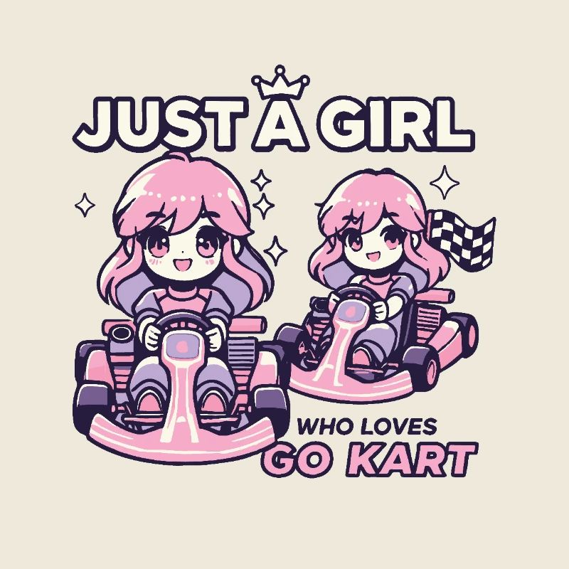 Une fille dans une aventure de karting