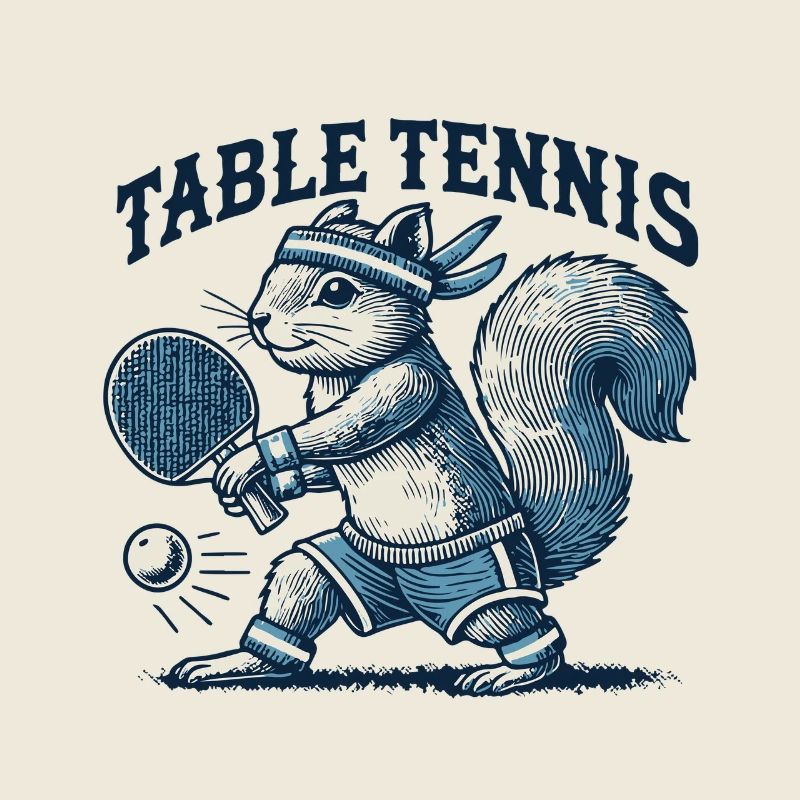 Retro Tischtennis Eichhörnchen Spaß