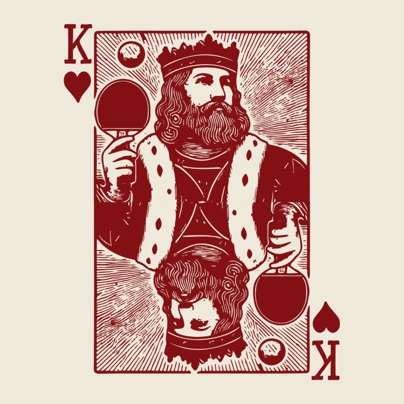 Retro Table Tennis Playing Card King Vintage Style