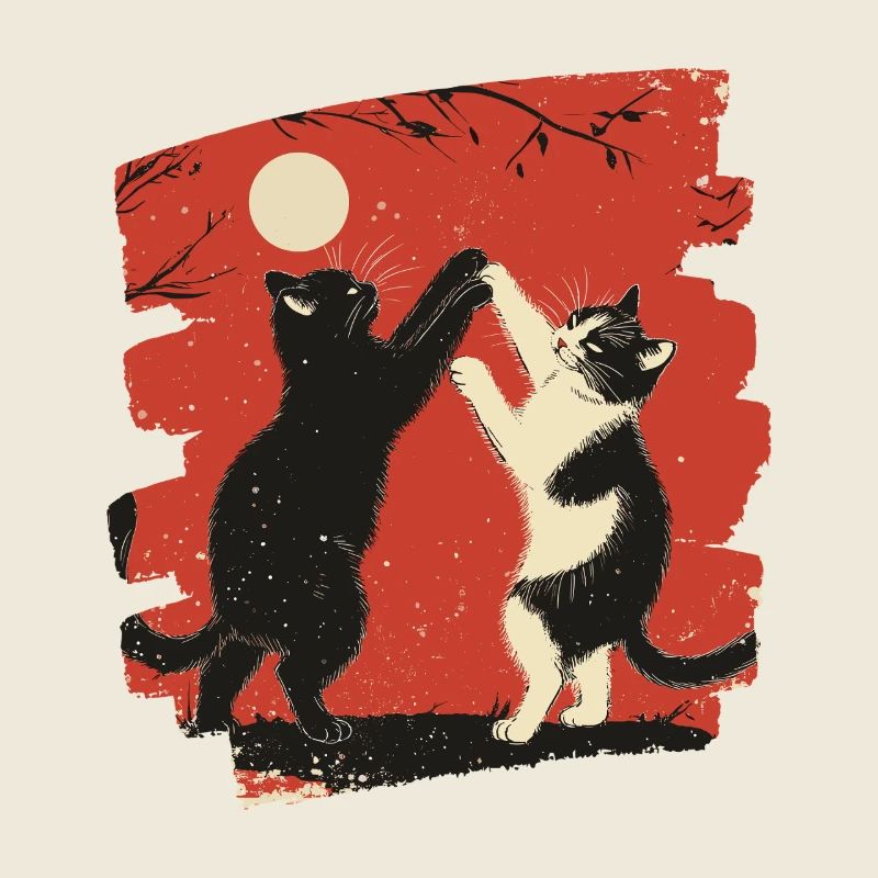 Japanischer Katzen Kampf