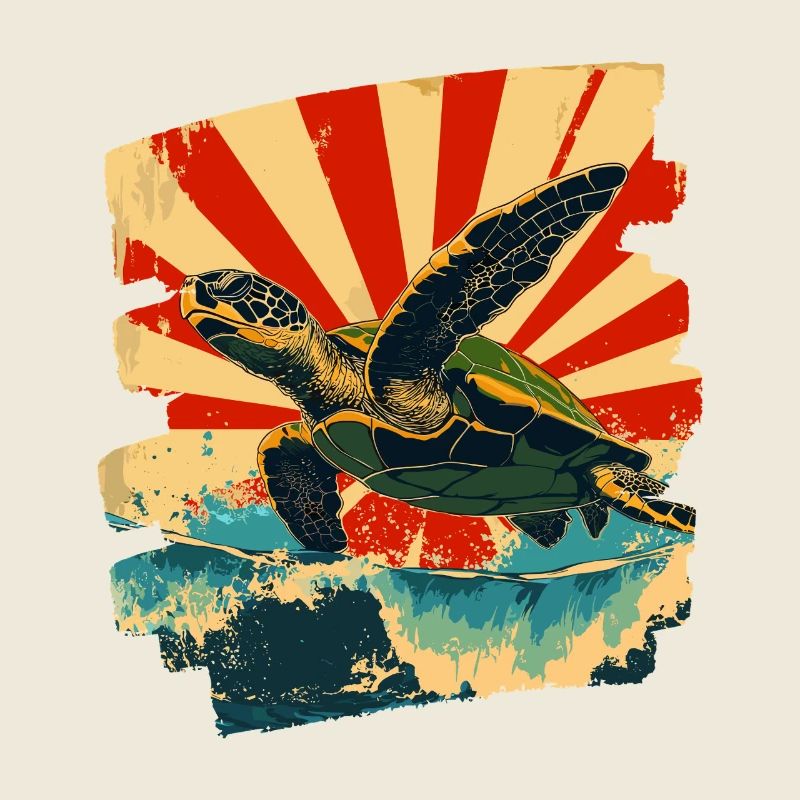 Tortue de mer rétro