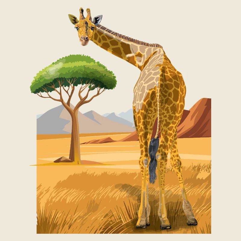 La girafe a l’air amicale