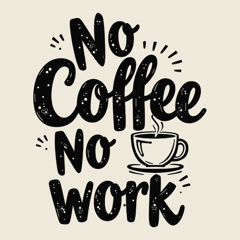 Pas de café pas de travail Café drôle Dire Citation