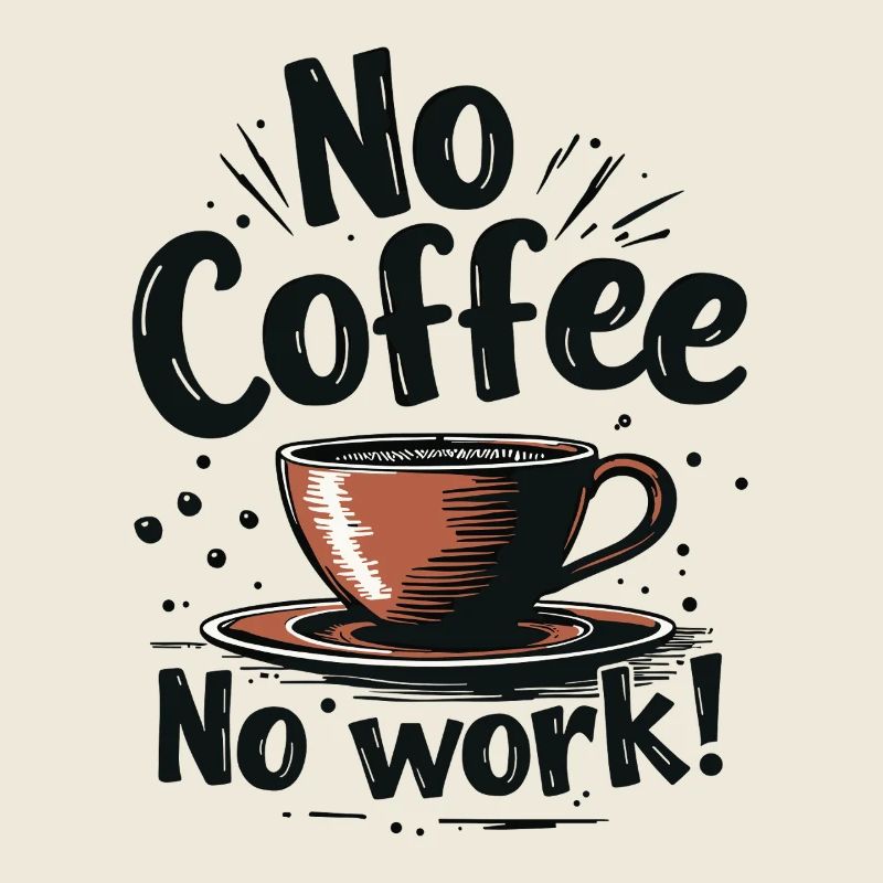 Pas de café pas de travail Café drôle Dire Citation
