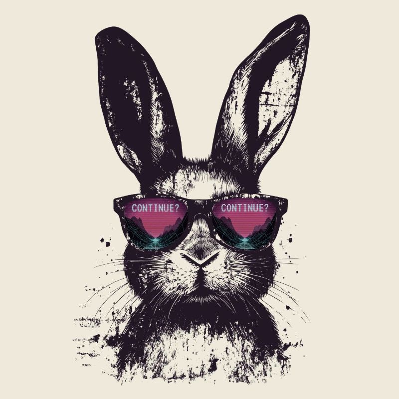 Hase Sonnenbrille Retro Synthwave Gaming Geschenk