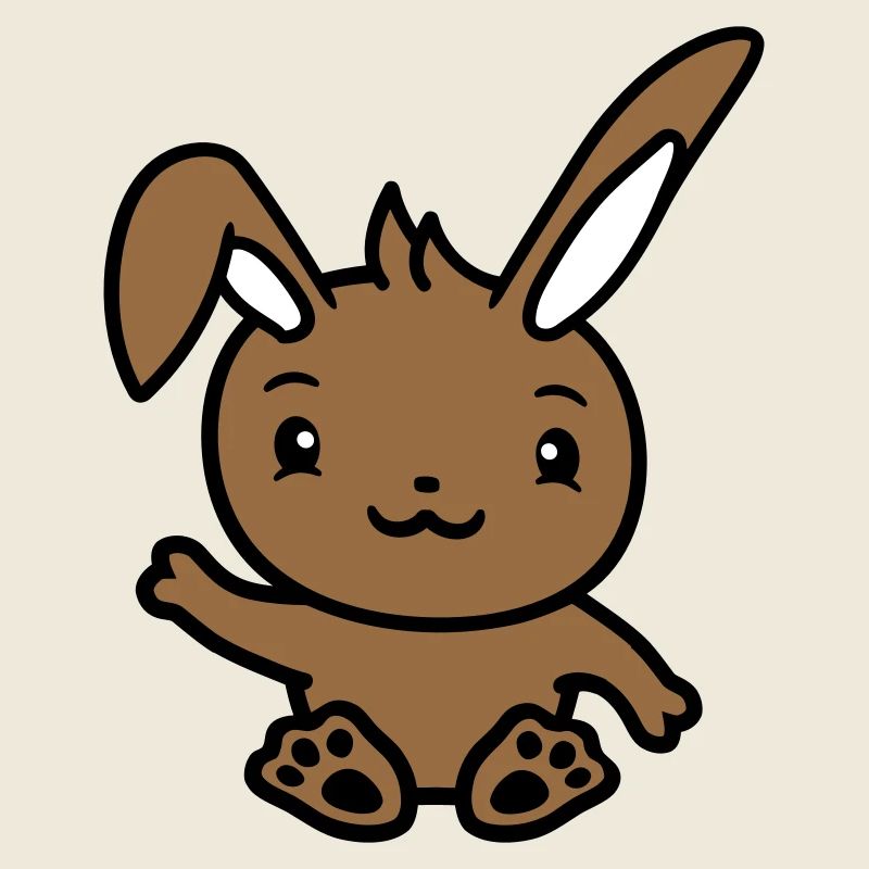 Lapin saluant amicalement la main agitant bonjour