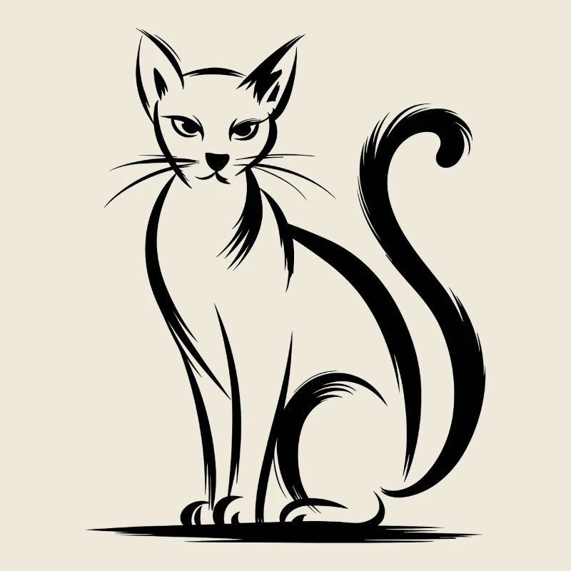 Silhouette de chat élégante pour les amoureux des chats