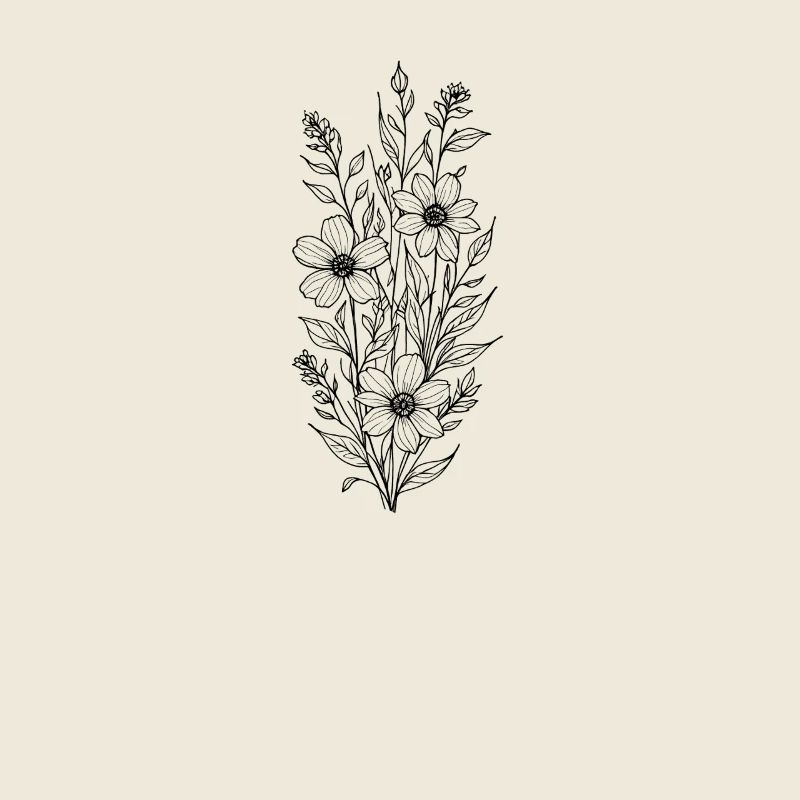 Floral Line Art Bouquet