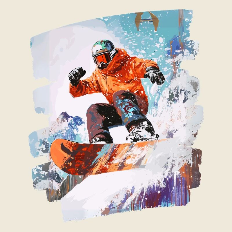 Snowboarder Pulverschnee