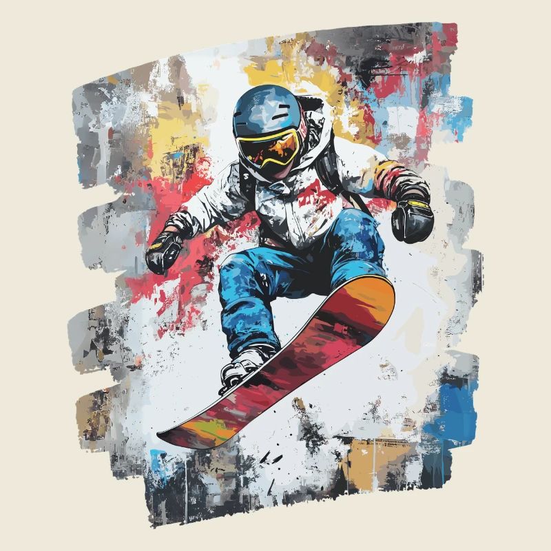 Snowboarder Pulverschnee