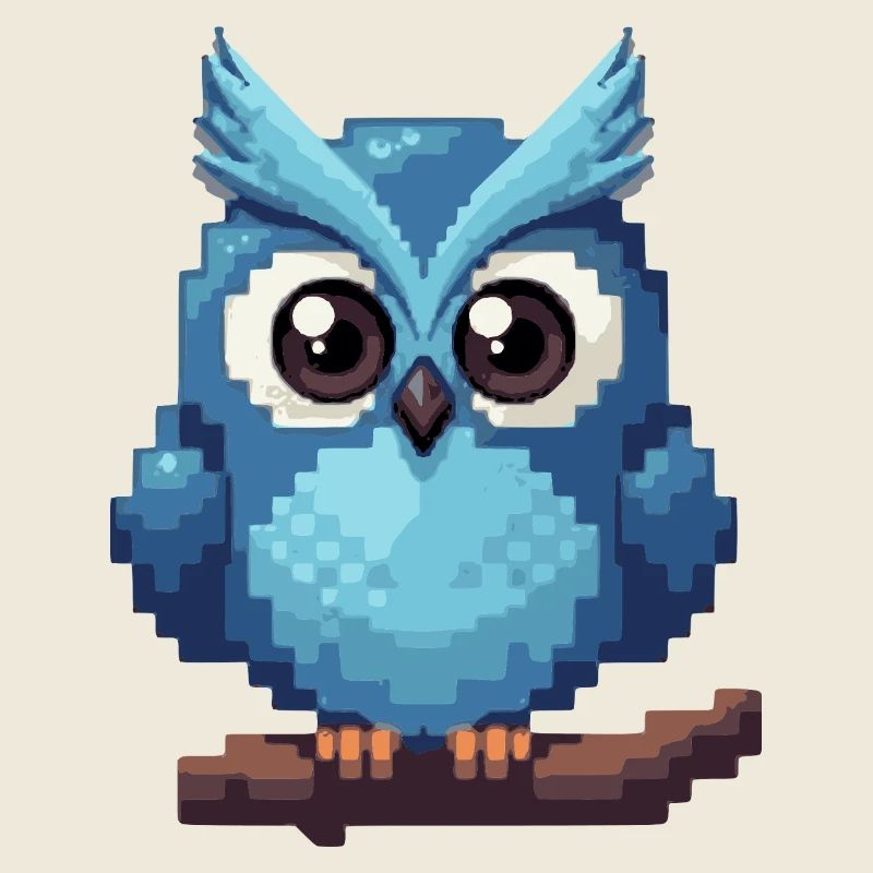 Pixel Eule – Retro 8-Bit Style