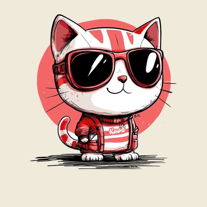 Chat cool avec des lunettes de soleil