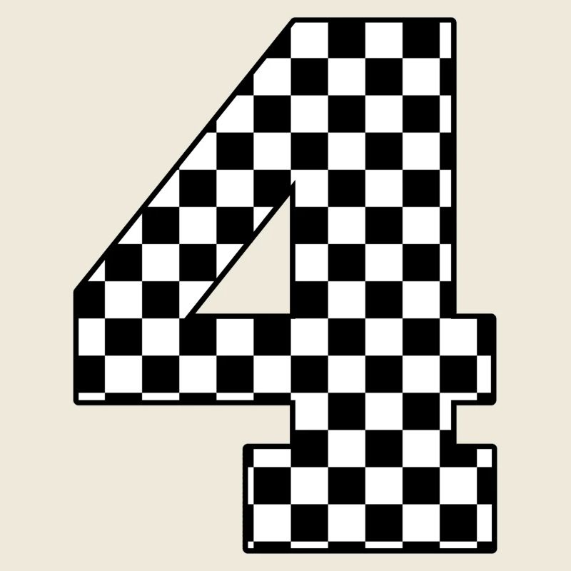 Number 4 checkered