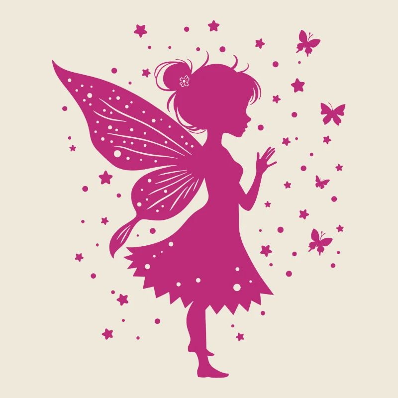 Fée magique avec des fleurs et des papillons