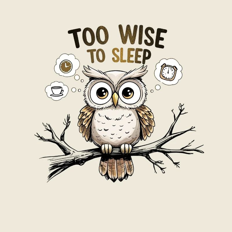 Trop sage pour dormir - Idée de hibou amusant